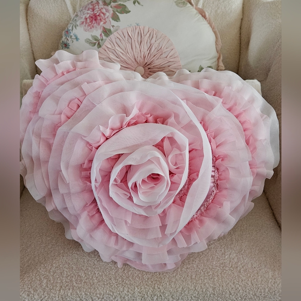 Dolls Kill Chiffon Ruffle Heart Pillow